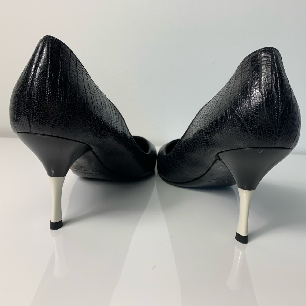 NEW MAX MARA Dinda Black Leather Heels Pumps - Picture 3 of 8
